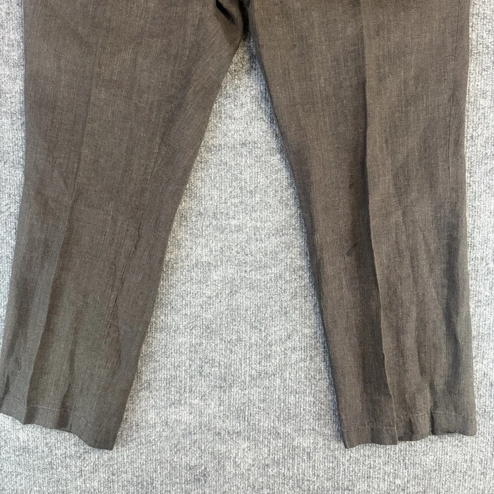 Todd Snyder Linen Dress Pants Men 34x32 Brown Flat Front Made in Portugal(34x27)